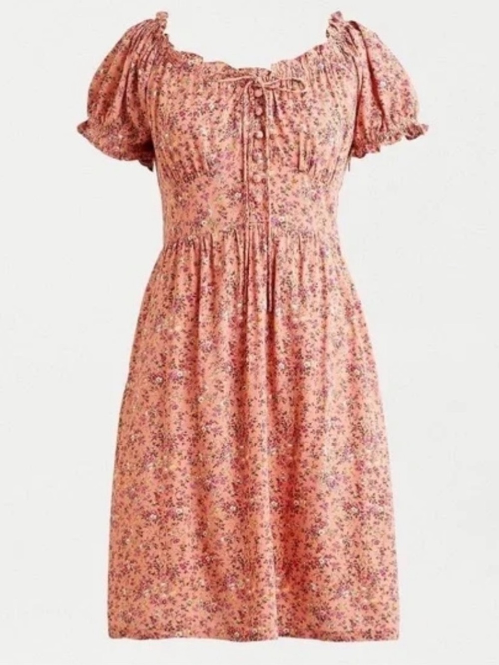J. Crew Puff-sleeve Peasant Dress in soft rayon size 6